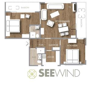 Apgyvendinimo įstaigos Haus am Kurpark - Seewind aukšto planas