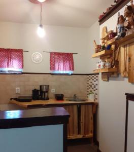 a kitchen with a sink and a counter top at Cabana NEDA in Rausor