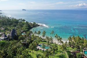 an aerial view of the beach and ocean at Candi Beach Resort & Spa in Candidasa