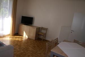 Televízia a/alebo spoločenská miestnosť v ubytovaní Appartementanlage Bach