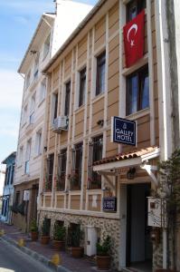 a building with a sign for a hotel at Galley Hotel in Istanbul