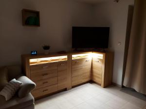 TV a/nebo společenská místnost v ubytování Apartmán Lipno s výhledem na jezero