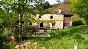 une ancienne maison en pierre au milieu d'un champ dans l'établissement Cabaña en las montañas, à San Roque de Ríomiera 12 autres photos