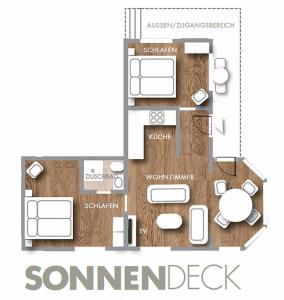 a plan of a floor plan of a house at Seepark - Sonnendeck in Grömitz