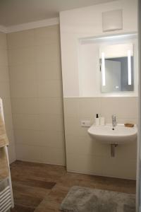 y baño con lavabo y espejo. en Casa Kronengarten Nr 3 en Hilden