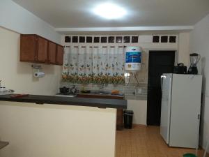 eine Küche mit einem Kühlschrank und einer Arbeitsplatte in der Unterkunft Departamento 3A in Puerto Iguazú