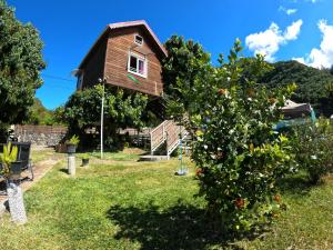 a house with an apple tree in the yard at ti kaz perchée in Entre-Deux