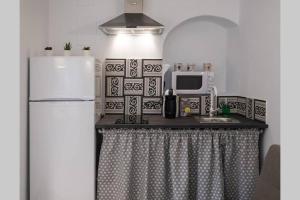 a kitchen with a counter top with a refrigerator at Vivienda con fines turísticos Lagarto de Jaen B in Jaén