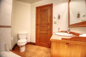 a bathroom with a toilet and a sink at Le Plateau by Rendez-Vous Mont-Tremblant in Mont-Tremblant