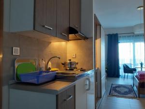 Kuchyň nebo kuchyňský kout v ubytování villa vagelis