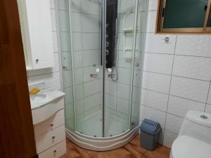 Koupelna v ubytování Cabañas y Centro Eventos Leyda