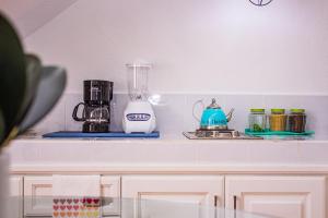 a kitchen counter with a blender and other appliances at Casa Cardennal in San Miguel de Allende +42 photos