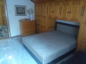 - une chambre avec un lit et des placards en bois dans l'établissement vila zelenac, à Požega
