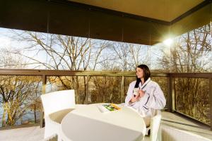 Balkón nebo terasa v ubytování Grand SPA Lietuva Serviced Apartments Dzūkija