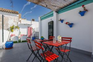 Patio lub wspólna przestrzeń na świeżym powietrzu w obiekcie Apartamento San Diego Catedral