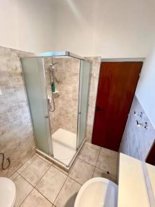 a bathroom with a shower and a toilet at Reitmayer in Starý Smokovec +33 photos