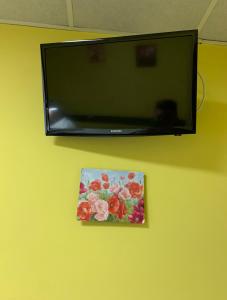 TV a/nebo společenská místnost v ubytování Готель Цісар
