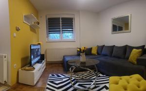 TV a/nebo společenská místnost v ubytování APARTMAN SUNFLOWER