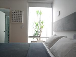 
a room with a bed and a window at 3B Barranco's - Chic and Basic - B&B in Lima
