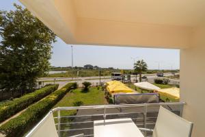 a balcony with a view of a highway at Apartment with Shared Pool in Antalya in Antalya