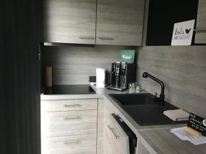 A kitchen or kitchenette at Studio Gardenroom Guesthouse De Steenberg met wellness & tuinzicht