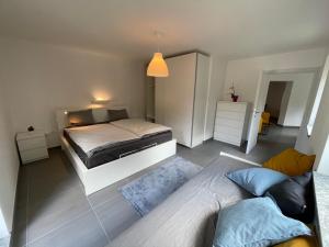 Ένα ή περισσότερα κρεβάτια σε δωμάτιο στο Apartma 7 - In the heart of Soča Valley