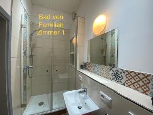 Et badeværelse på Pension Jeske Heidelberg