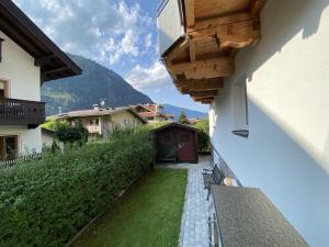 a view from the side of a building with a balcony at Haus Wierer in Mayrhofen
