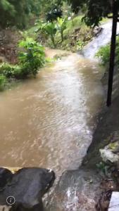 a stream of muddy water on a dirt road at Tassana House in Khao Kho