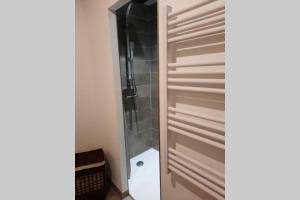 a bathroom with a toilet and a shower at SUPERBE VILLA 85 m2 NIMES CAREMEAU in Nîmes