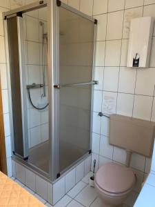 Koupelna v ubytování Ferienhaus am See