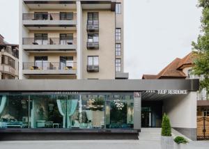 a view of the front of a building at Tulip Residence & Spa Hotel in Chişinău