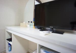 TV a/nebo společenská místnost v ubytování Apple Hotel