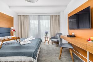 Posteľ alebo postele v izbe v ubytovaní Seaside Park Private Apartment by Noclegi Renters