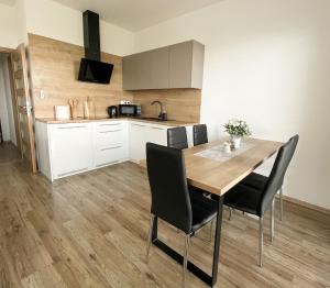 Kuchyň nebo kuchyňský kout v ubytování apartmán Dream Residence