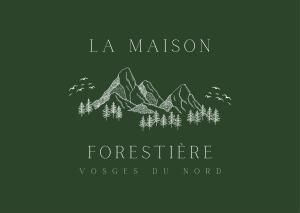 een tekening van een berg met bomen en bossen bij La Maison Forestière in Niederbronn-les-Bains