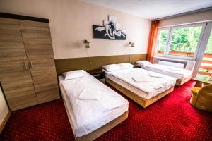 Łóżko lub łóżka w pokoju w obiekcie Willa Świerkowa