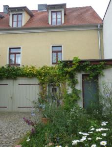 a house with a lot of plants on it at Ferienwohnung Högel Großjena in Naumburg