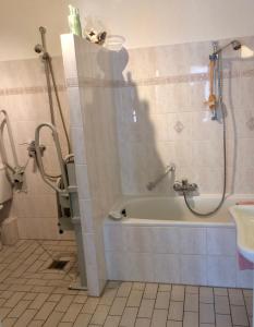 a bathroom with a bath tub and a shower stall at Eikenburg B&B in Eindhoven +22 photos