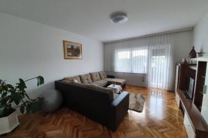 a living room with a couch and a television at Apartman Robert - Apartmani Barsic in Duga Resa
