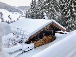 Wasserfallhütte Saalbach v zime