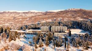 an aerial view of a resort in the snow at Inex Olgica Hotel & SPA in Ohrid