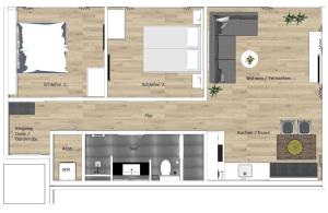 two views of a floor plan of a house at Haus Talita - Wohnung LIMA in Juist