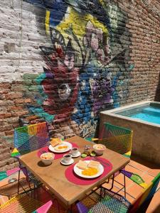 The swimming pool at or close to Imagine hostel