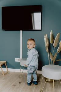 TV a/nebo společenská místnost v ubytování Ramslo