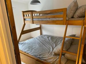 a bedroom with two bunk beds in a room at 2-Bed Cottage in in Welsh Valley Nr Swansea in Swansea