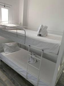 A bed or beds in a room at Cactus Beach Paros