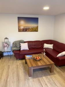 Posezení v ubytování Schöne Wohnung mit Garten beim Outletcenter 5 km