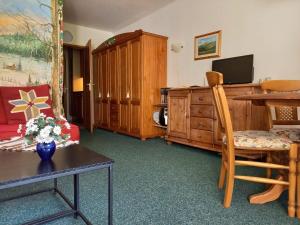 Televízia a/alebo spoločenská miestnosť v ubytovaní Aparthotel 333 mit Schwimmbad Kleinwalsertal