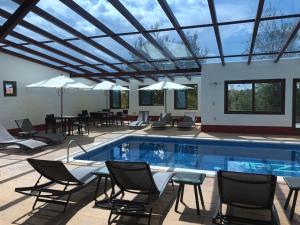 Πισίνα στο ή κοντά στο Cabañas Mazzatl 6 pax